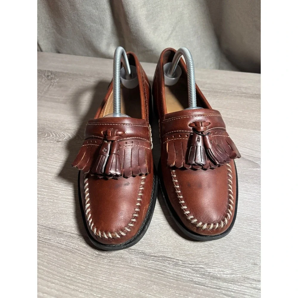 GH Bass Weejuns Mens 8 D Leather Kiltie Tassel Loafers Preppy Slip On Shoes Work
